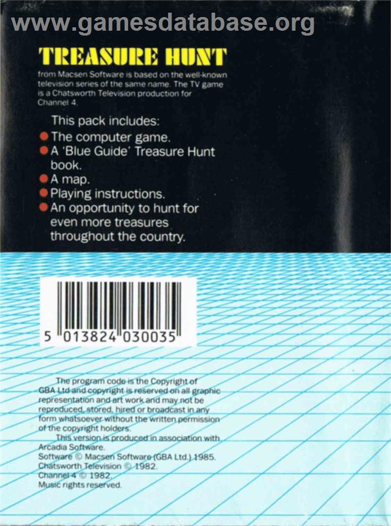 Treasure Hunt (Compute!) - Commodore 64 - Artwork - Box Back