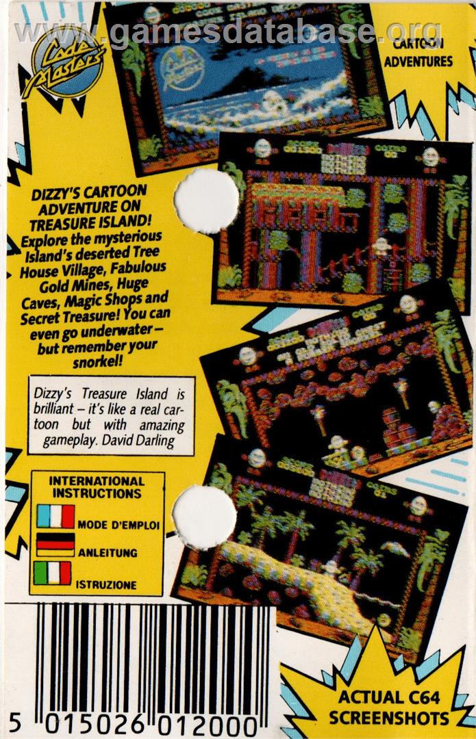 Treasure Island Dizzy - Commodore 64 - Artwork - Box Back