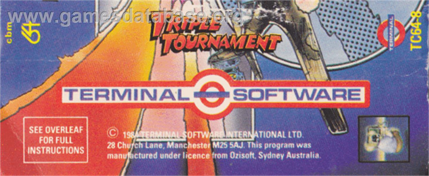 Triple Tournament - Commodore 64 - Artwork - Box Back