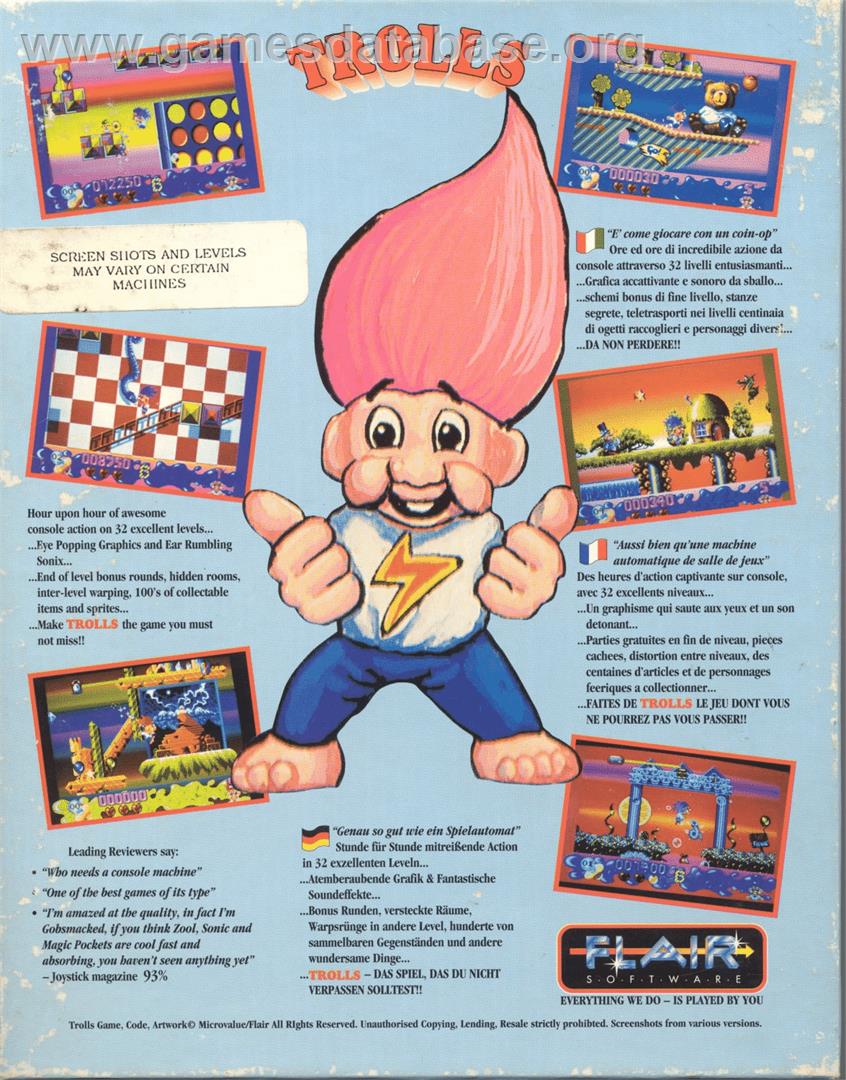 Trolls - Commodore 64 - Artwork - Box Back