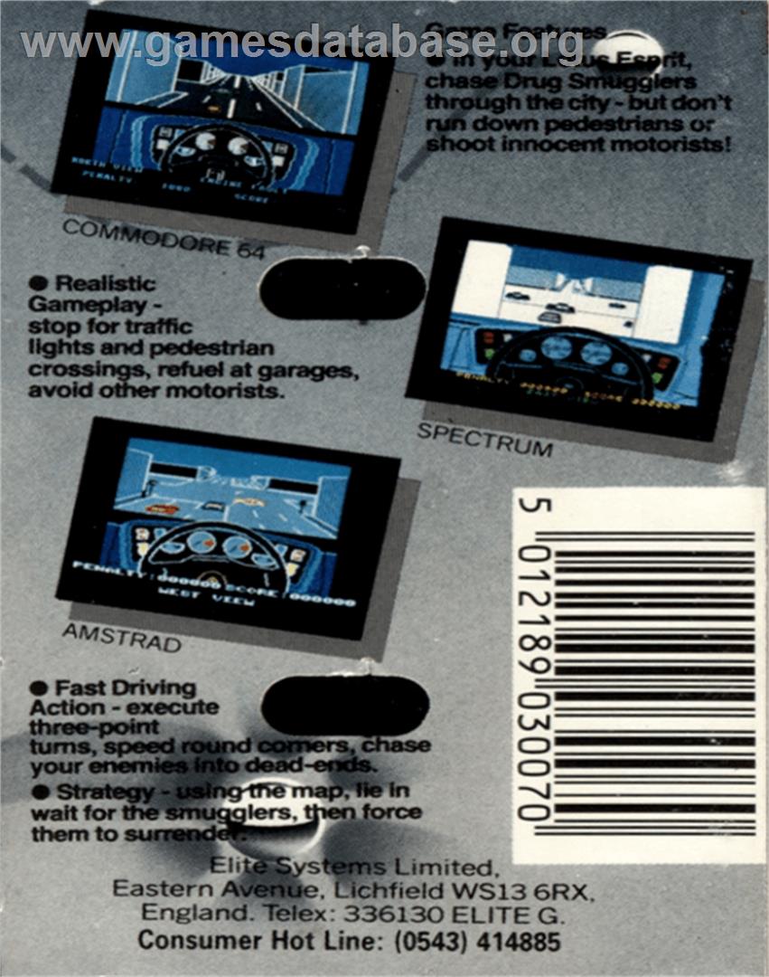 Turbo Esprit - Commodore 64 - Artwork - Box Back