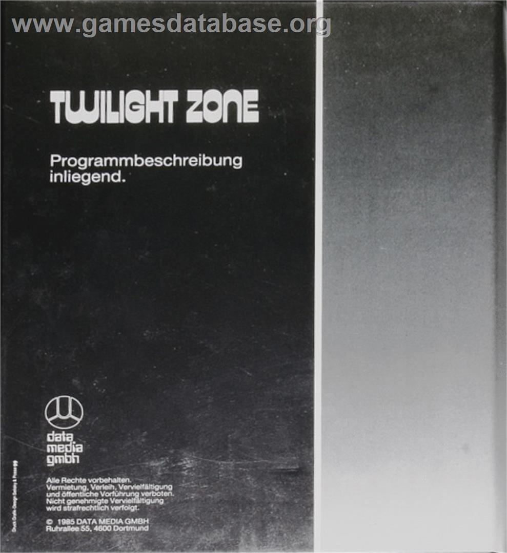 Twilight Zone (Unknown - Quill) - Commodore 64 - Artwork - Box Back