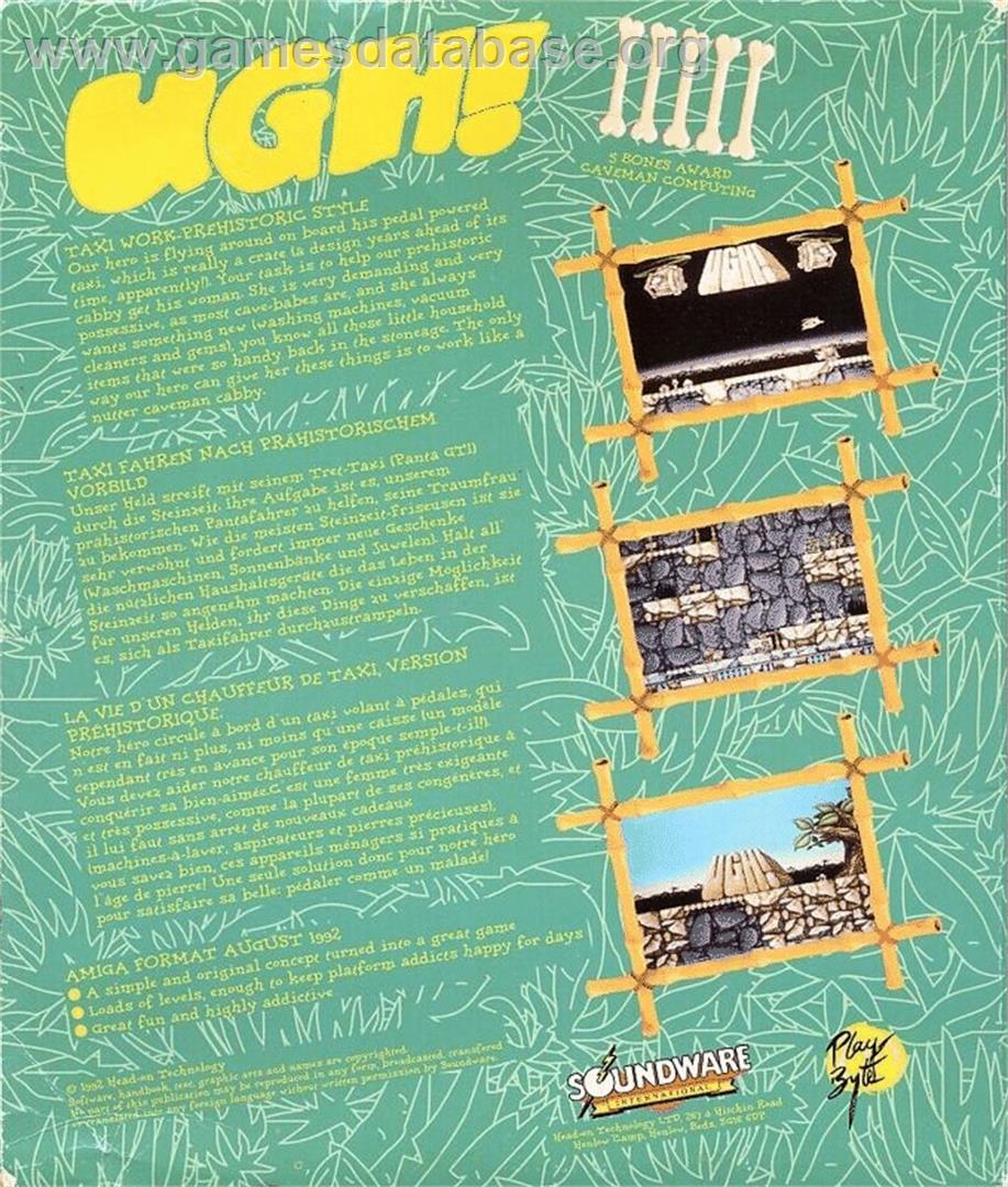 Ugh! (Softek) - Commodore 64 - Artwork - Box Back