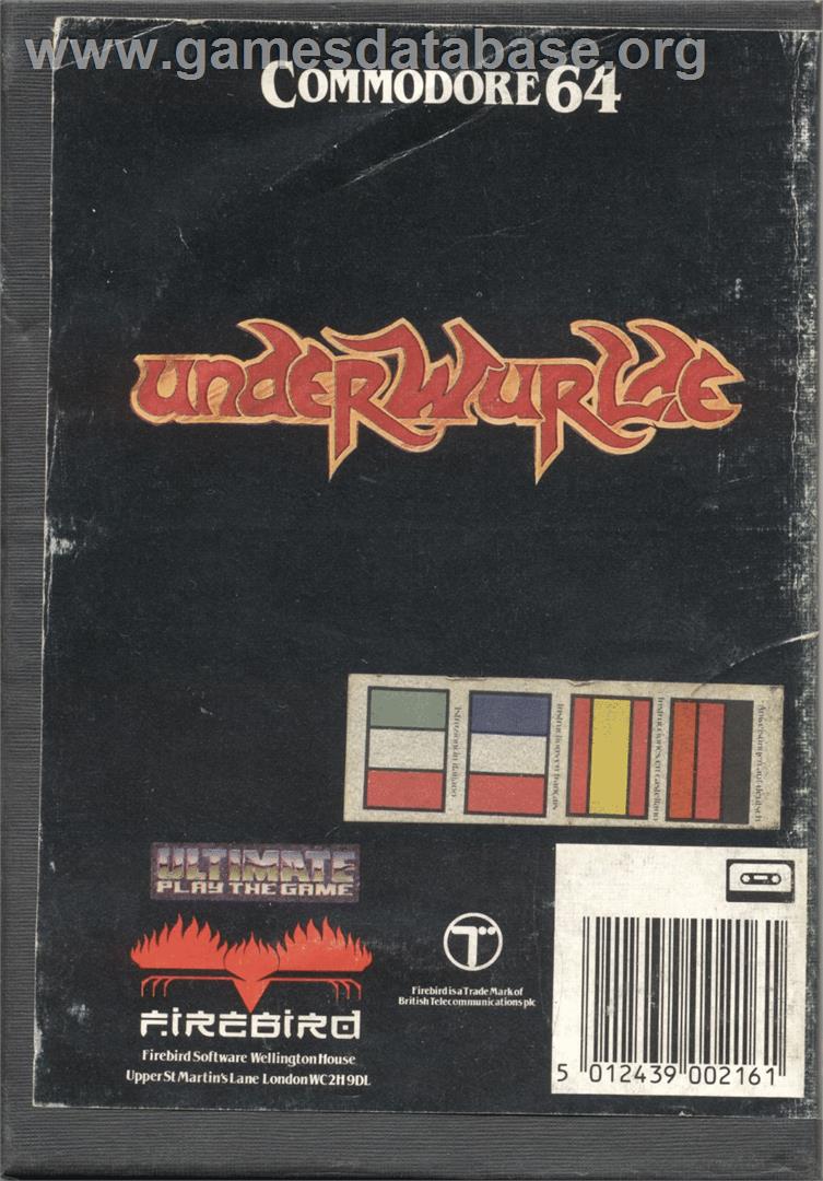 Underwurlde - Commodore 64 - Artwork - Box Back