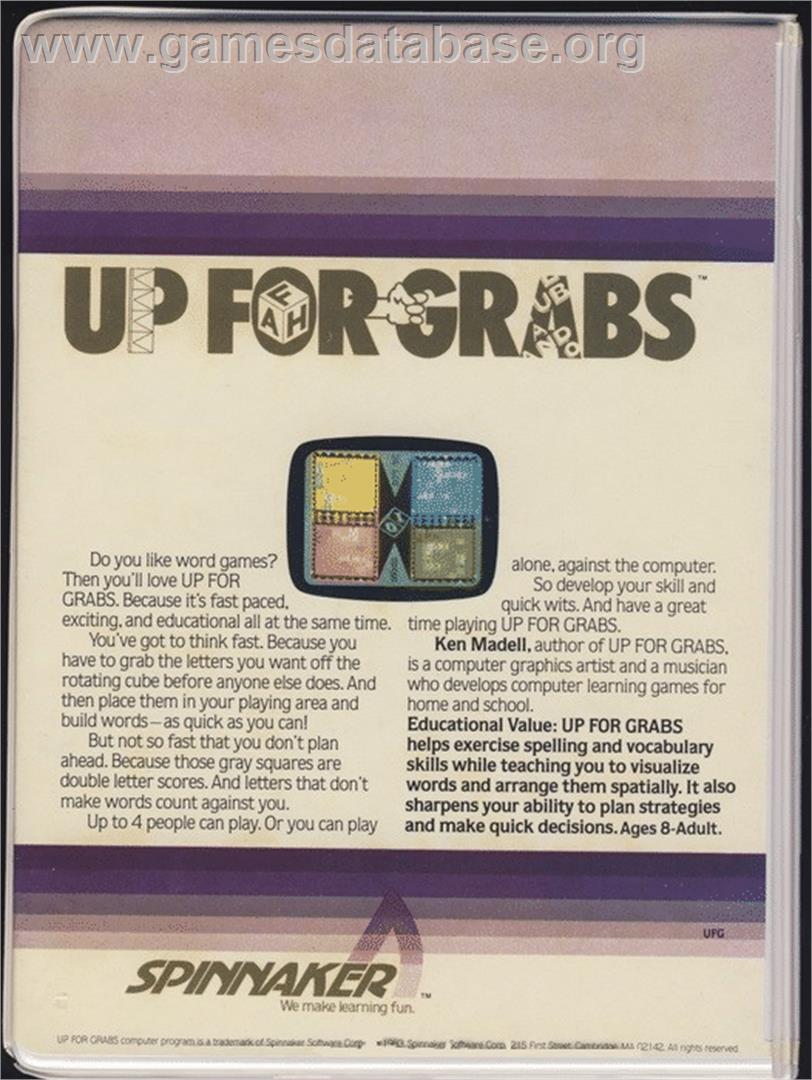 Up For Grabs - Commodore 64 - Artwork - Box Back