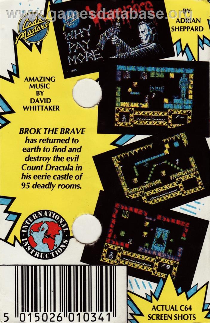 Vampire - Commodore 64 - Artwork - Box Back