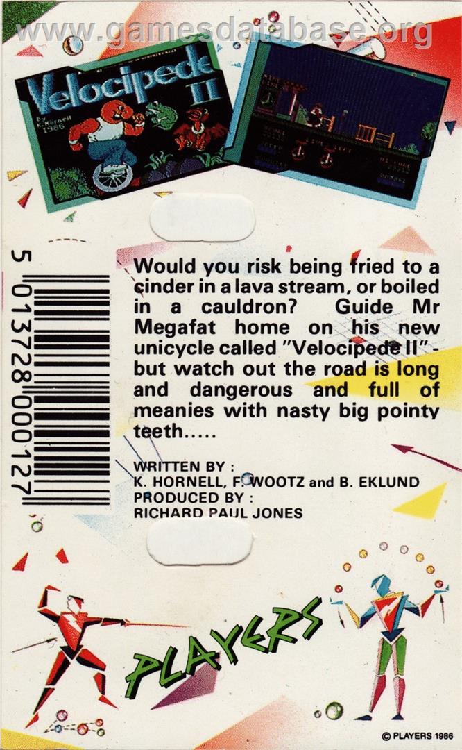 Velocipede 2 - Commodore 64 - Artwork - Box Back