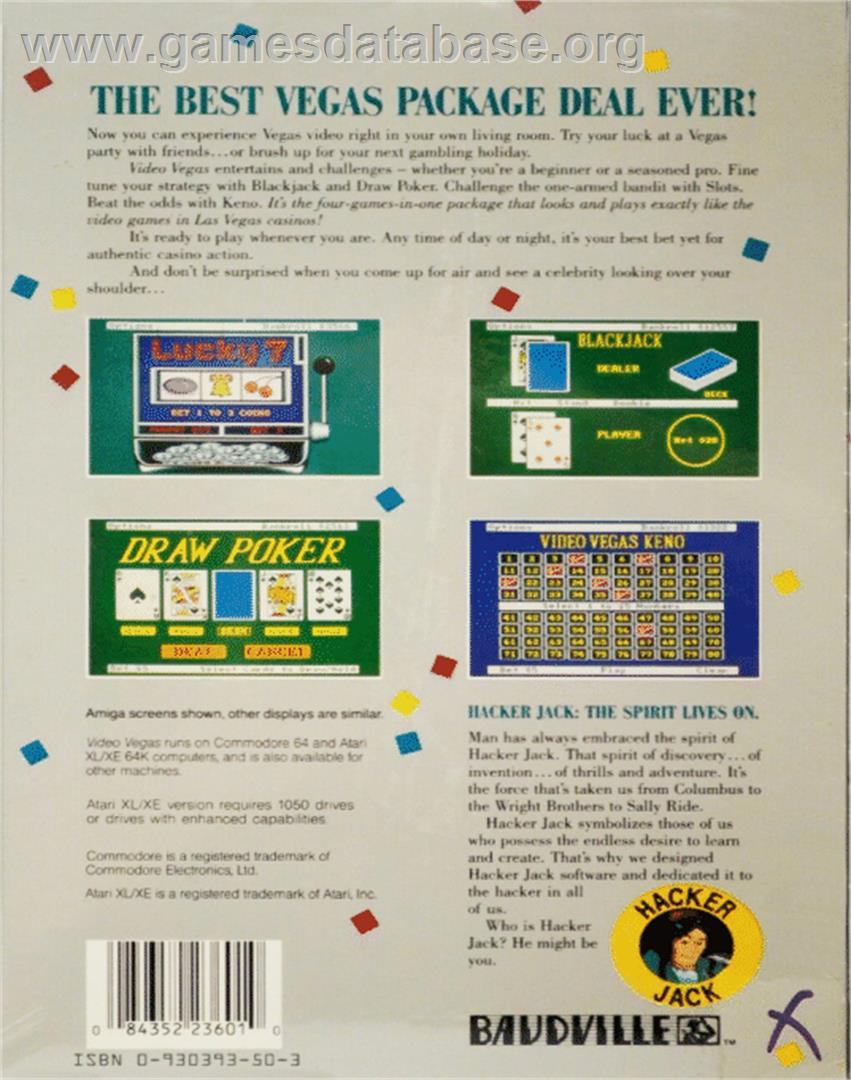 Video Vegas - Commodore 64 - Artwork - Box Back