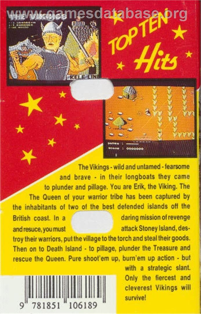 Vikings, The - Commodore 64 - Artwork - Box Back