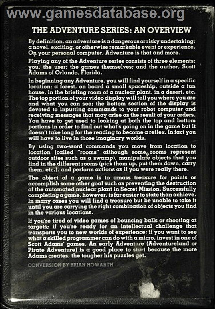 Voodoo Castle - Commodore 64 - Artwork - Box Back