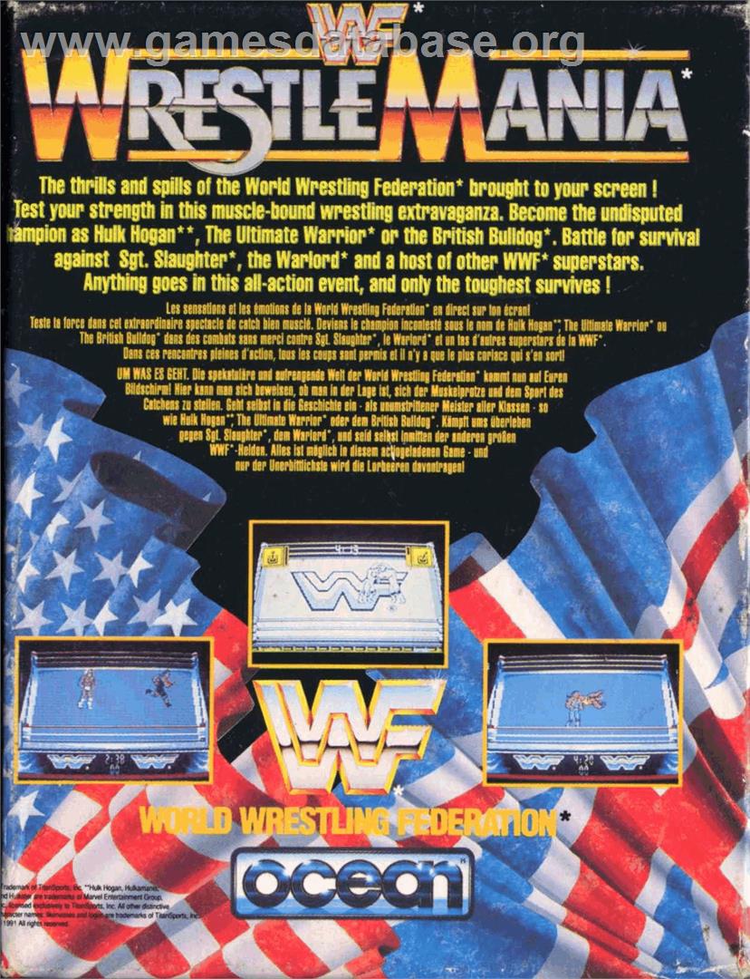 WWF Wrestlemania - Commodore 64 - Artwork - Box Back