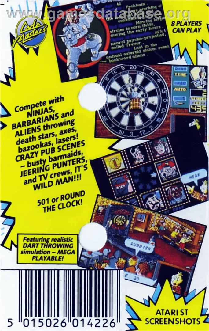 Wacky Darts - Commodore 64 - Artwork - Box Back