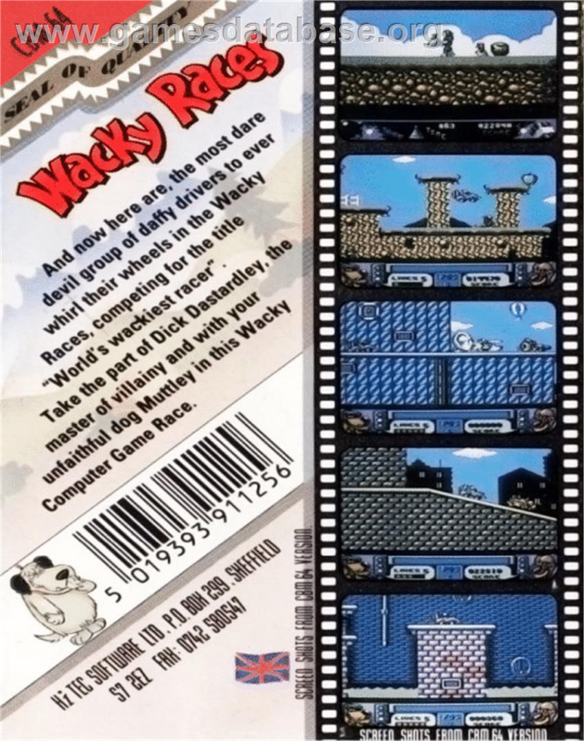 Wacky Races - Commodore 64 - Artwork - Box Back