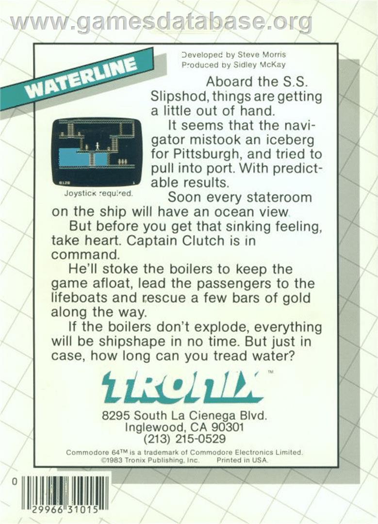 Waterline - Commodore 64 - Artwork - Box Back
