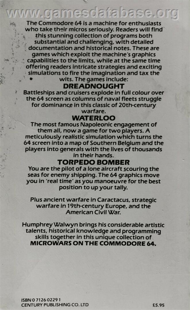 Waterloo - Commodore 64 - Artwork - Box Back