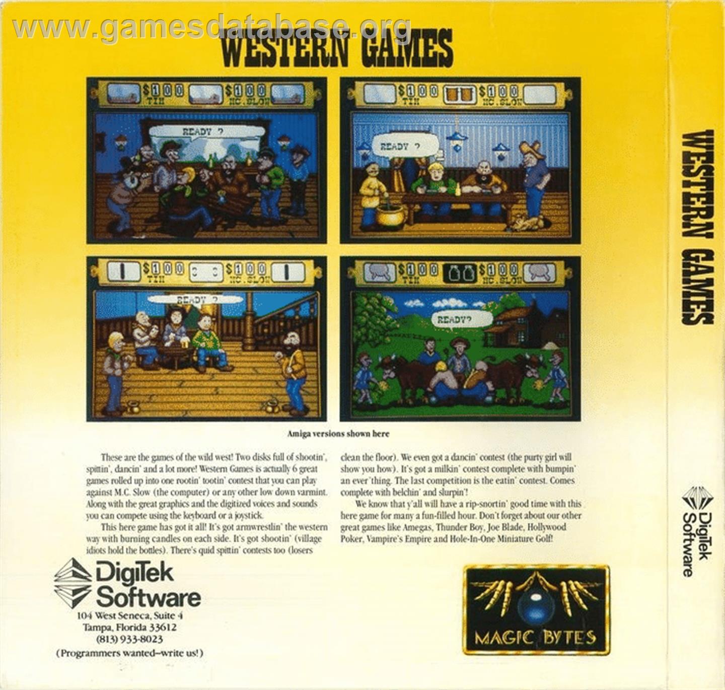 Western Games - Commodore 64 - Artwork - Box Back