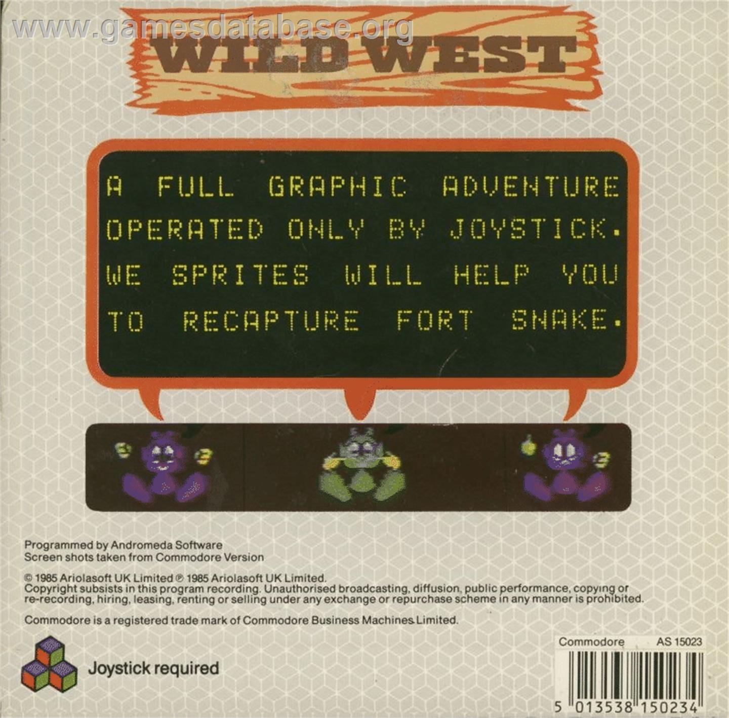 Wild West - Commodore 64 - Artwork - Box Back
