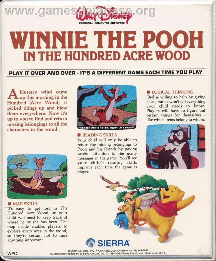 Winnie the Pooh in the Hundred Acre Wood - Commodore 64 - Artwork - Box Back