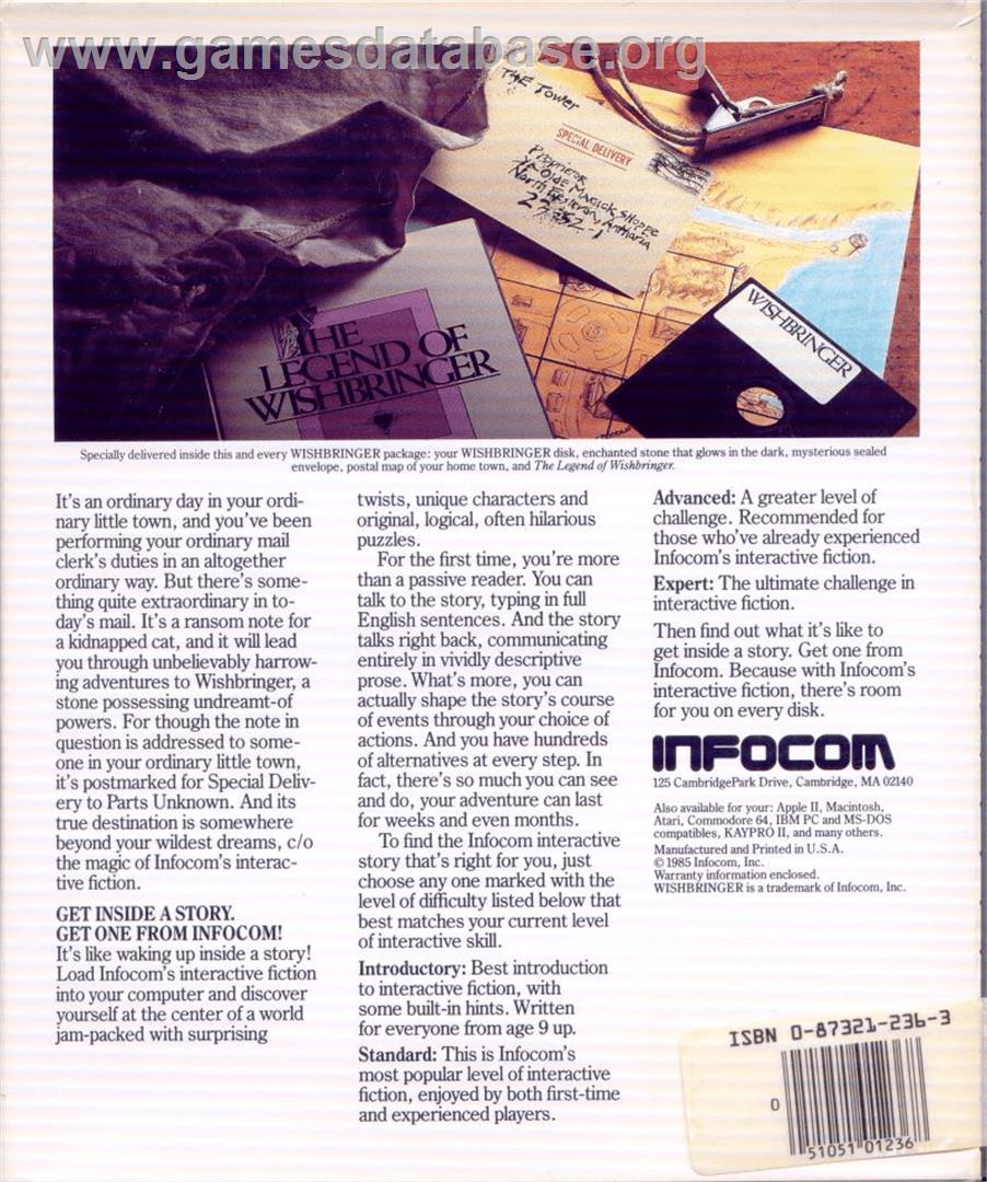 Wishbringer - Commodore 64 - Artwork - Box Back