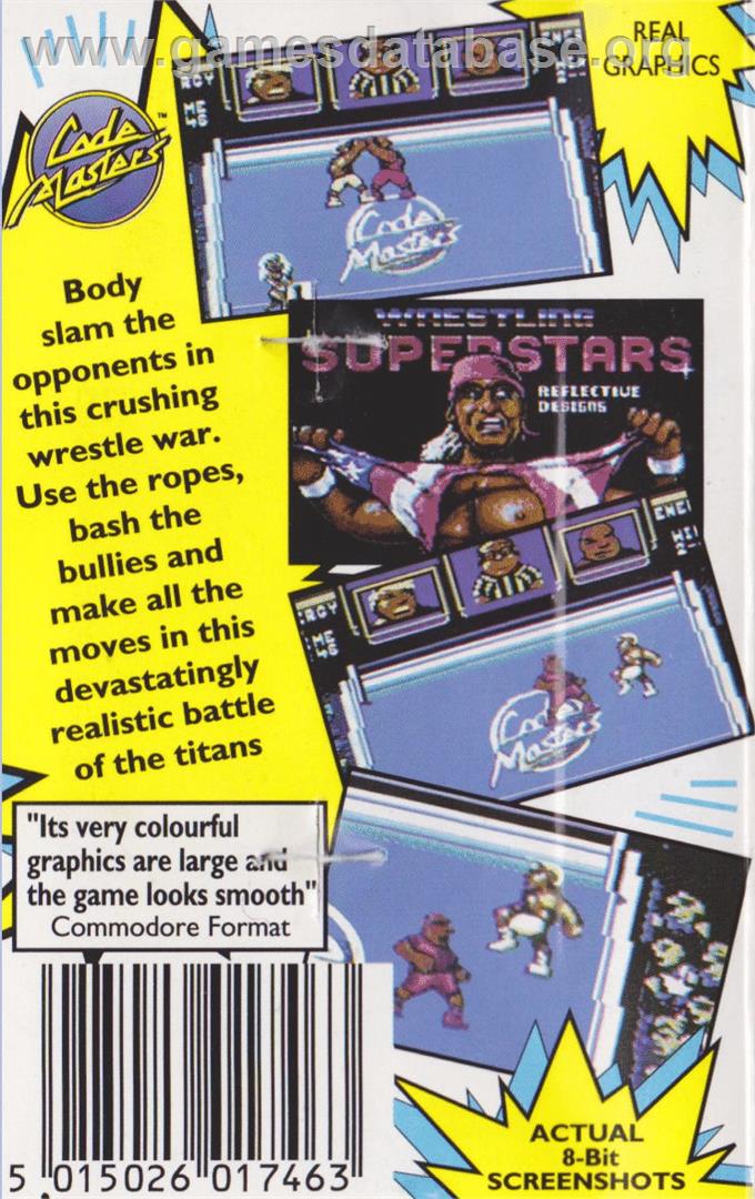 Wrestling Superstars - Commodore 64 - Artwork - Box Back