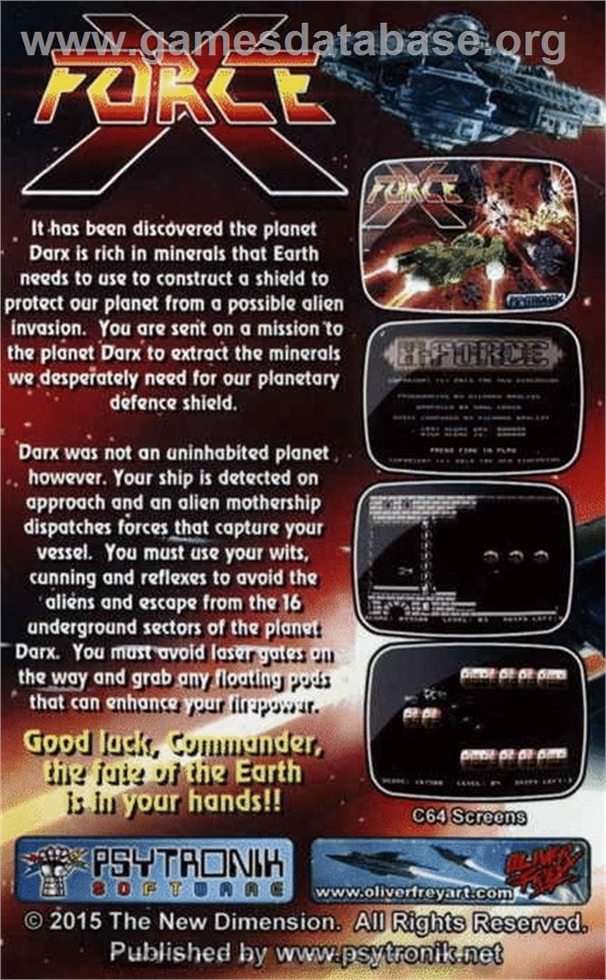 X-Force - Commodore 64 - Artwork - Box Back