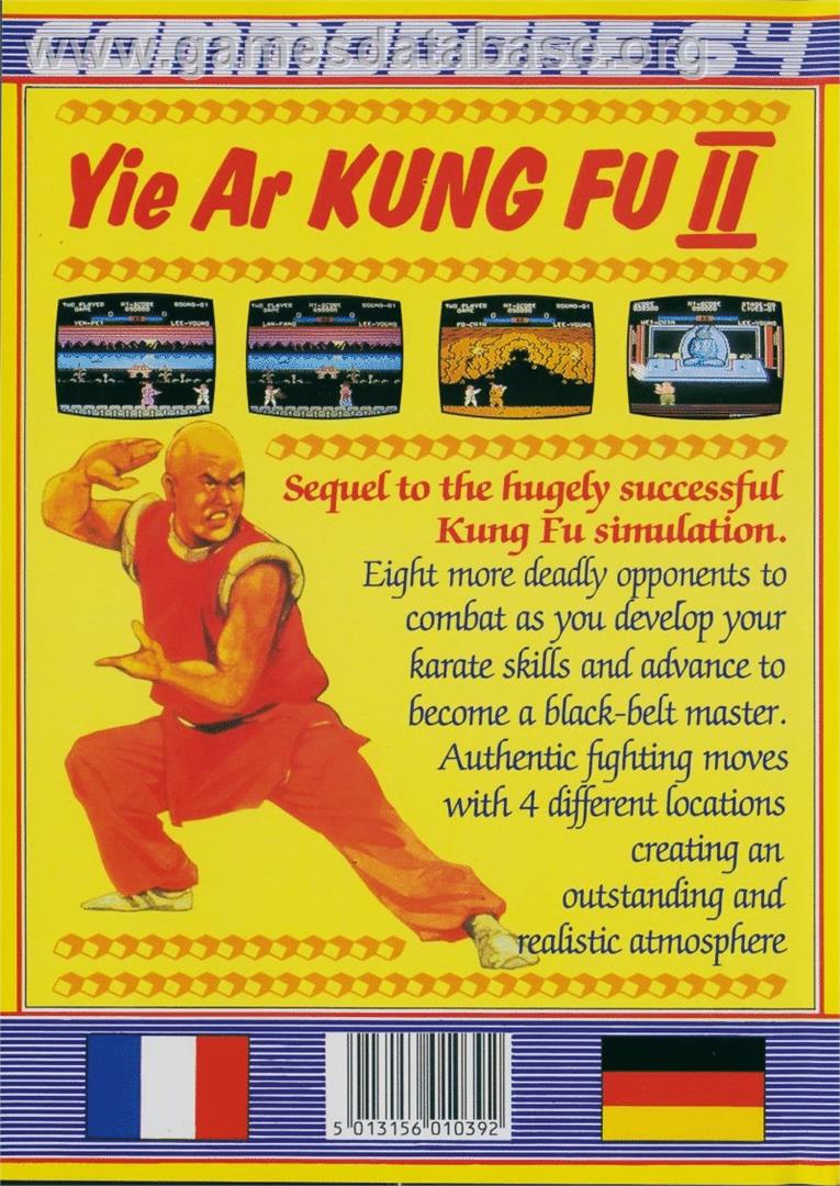 Yie Ar Kung-Fu 2 - Commodore 64 - Artwork - Box Back