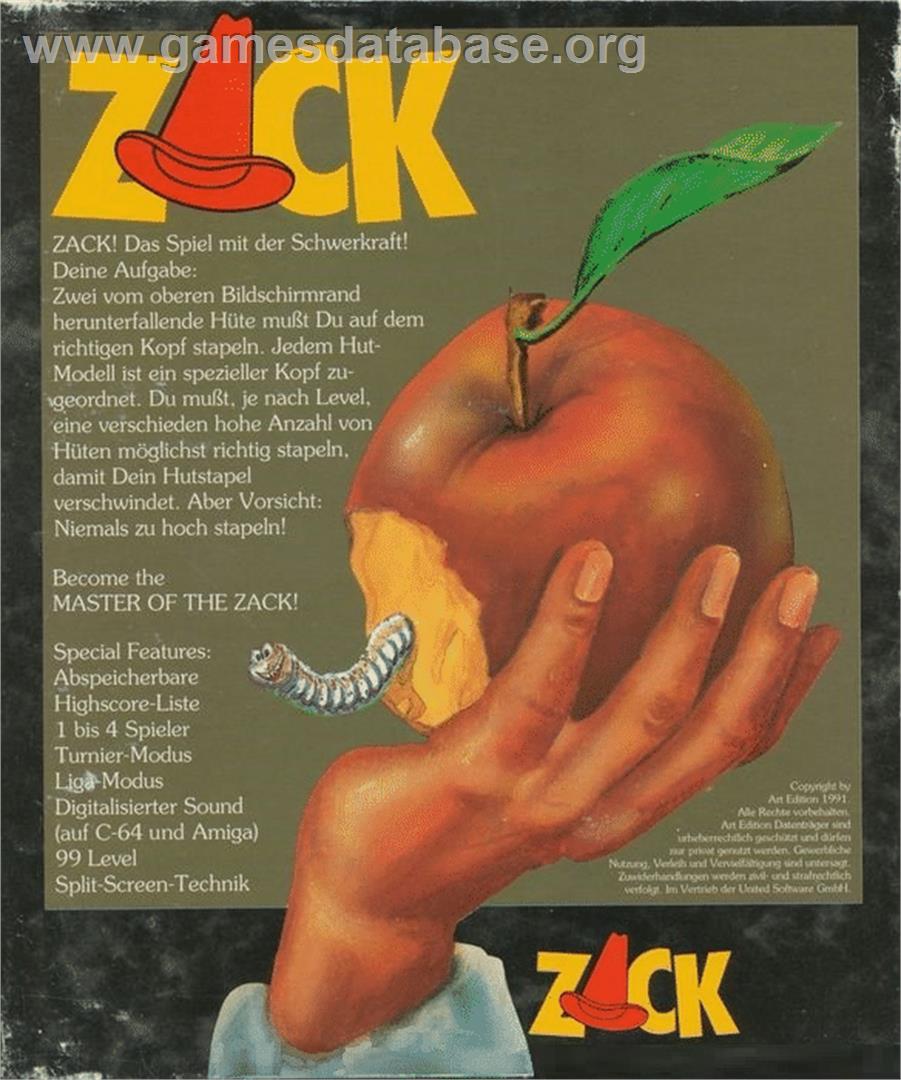 Zack! - Commodore 64 - Artwork - Box Back
