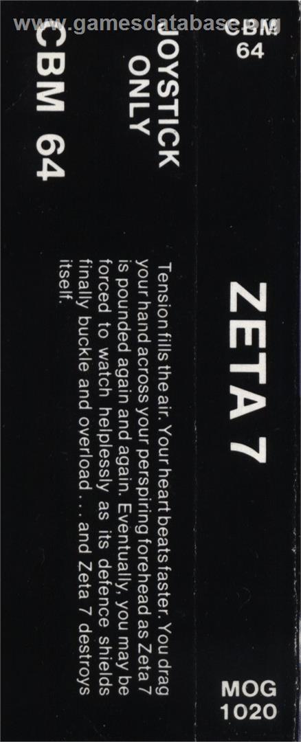 Zeta-7 - Commodore 64 - Artwork - Box Back