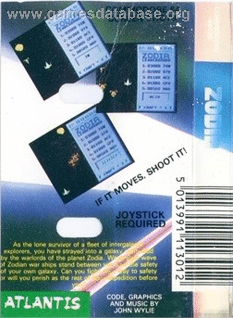 Zodia - Commodore 64 - Artwork - Box Back