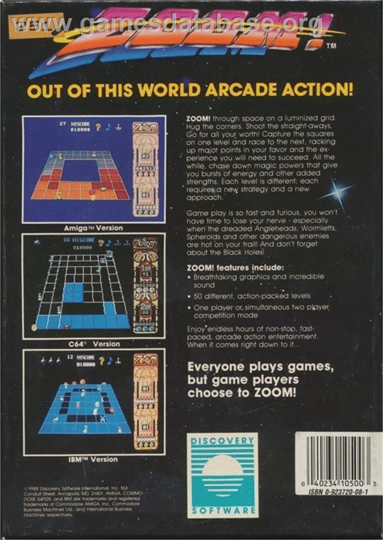Zoom! - Commodore 64 - Artwork - Box Back