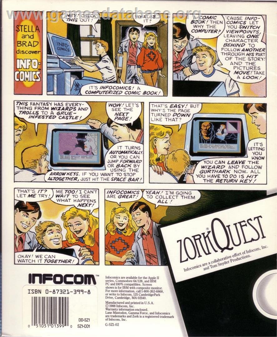 ZorkQuest: Assault on Egreth Castle - Commodore 64 - Artwork - Box Back