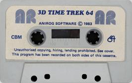 Cartridge artwork for 3d Time Trek on the Commodore 64.