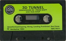 Cartridge artwork for 3d Tunnel on the Commodore 64.