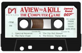 Cartridge artwork for A View to a Kill on the Commodore 64.