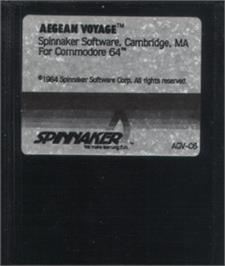 Cartridge artwork for Aegean Voyage / Monster Voyage on the Commodore 64.