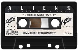 Cartridge artwork for Aliens (Load'N'Run) on the Commodore 64.