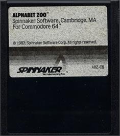 Cartridge artwork for Alphabet Zoo on the Commodore 64.