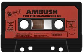 Cartridge artwork for Ambush (Virgin) on the Commodore 64.