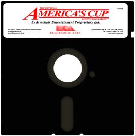 Cartridge artwork for America's Cup on the Commodore 64.