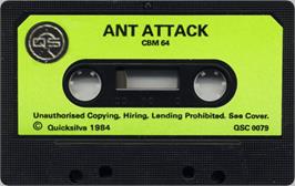 Cartridge artwork for Ant Attack on the Commodore 64.