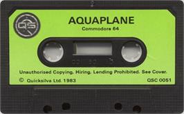 Cartridge artwork for Aquaplane on the Commodore 64.