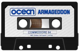 Cartridge artwork for Armageddon (Ocean) on the Commodore 64.
