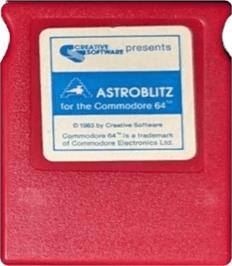 Cartridge artwork for Astroblitz on the Commodore 64.