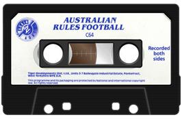 Cartridge artwork for Australian Rules Football on the Commodore 64.