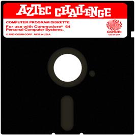 Cartridge artwork for Aztec Challenge on the Commodore 64.