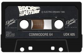 Cartridge artwork for Back To The Future on the Commodore 64.