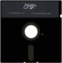 Cartridge artwork for Ballistix on the Commodore 64.