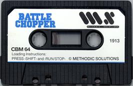 Cartridge artwork for Battle Chopper on the Commodore 64.