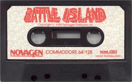 Cartridge artwork for Battle Island on the Commodore 64.