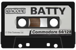 Cartridge artwork for Batty on the Commodore 64.